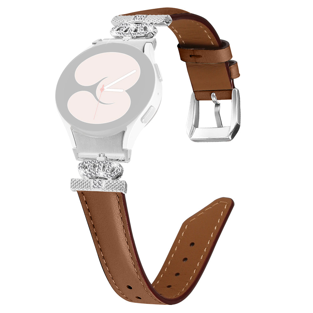 Wristband for Samsung Galaxy Watch6 40mm 44mm Watch6 Classic 43mm 47mm Rhinestone Crown Connector Watch Strap with Silver Buckle Wristband for Samsung Galaxy Watch6 40mm 44mm Watch6 Classic 43mm 47mm Rhinestone Crown Connector Watch Strap with Silver Buckle
